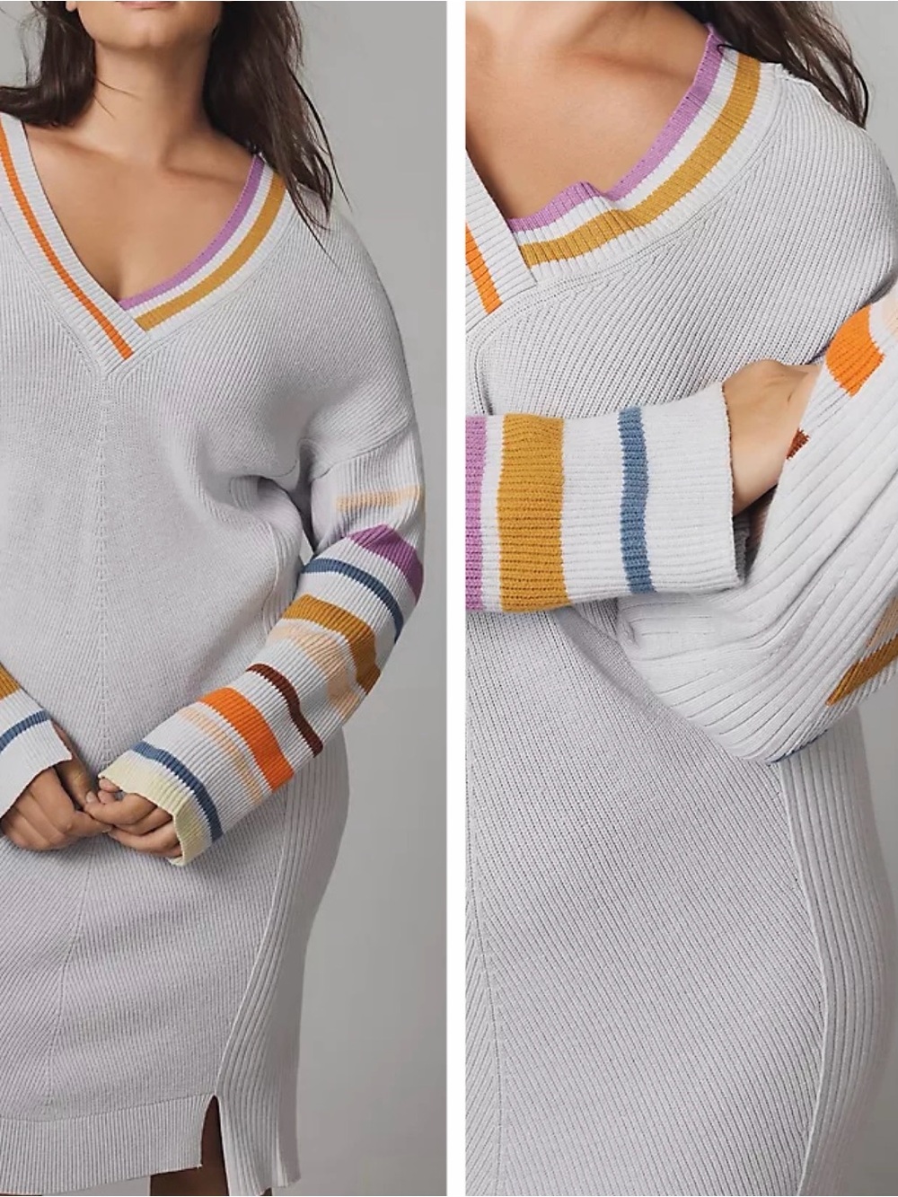 Anthropologie Daily Practice Stripe-Sleeve Sweater Dress. Size 2X